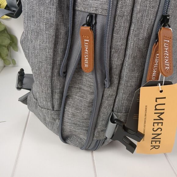 Lumesner Grey Carry On Backpack 40L Flight Approved XL Travel Backpack USB Port - Picture 8 of 16